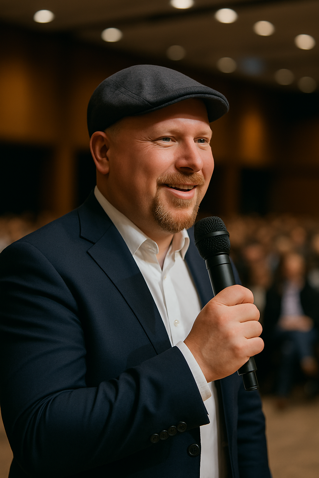 Markus als Coach und Speaker mit Mikrofon